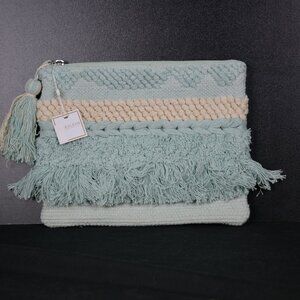 Shiraleah Chicago Pouch Cosmetic Bag Clutch Tassel Zipper NEW